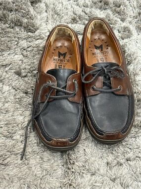 Mephisto Spinnaker Boat Shoes Men's 7.5 Brown Leather Genuine Air Relax Preppy